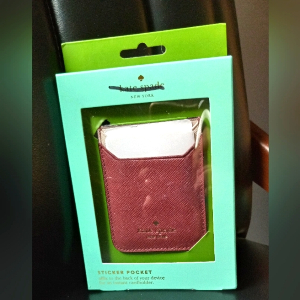NWT Kate Spade Burgundy  Sticker Pocket